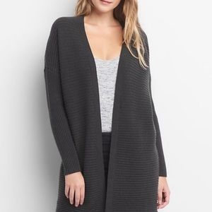 LONG CHARCOAL GRAY CARDIGAN XS